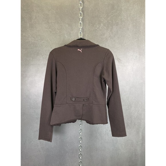 Y2K 2000s‎ Puma Brown Fleece Blazer Jacket Size Small - Picture 5 of 6